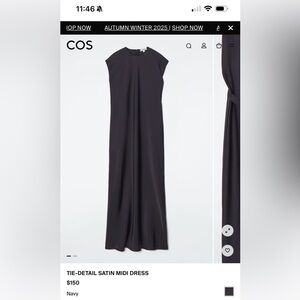 ISO: COS Tie-Detail Satin Midi Dress 36